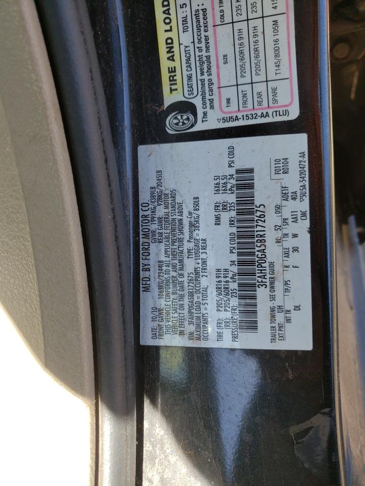 3FAHP0GA5BR172675 2011 Ford Fusion S