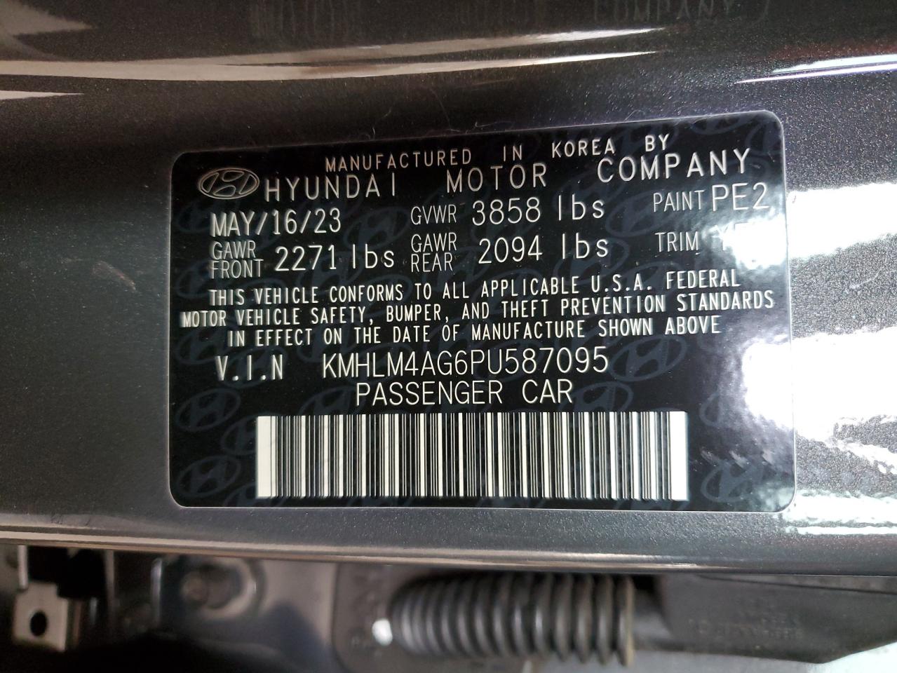 KMHLM4AG6PU587095 2023 Hyundai Elantra Sel