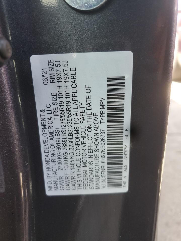 5FNRL6H97NB026737 2022 Honda Odyssey Elite