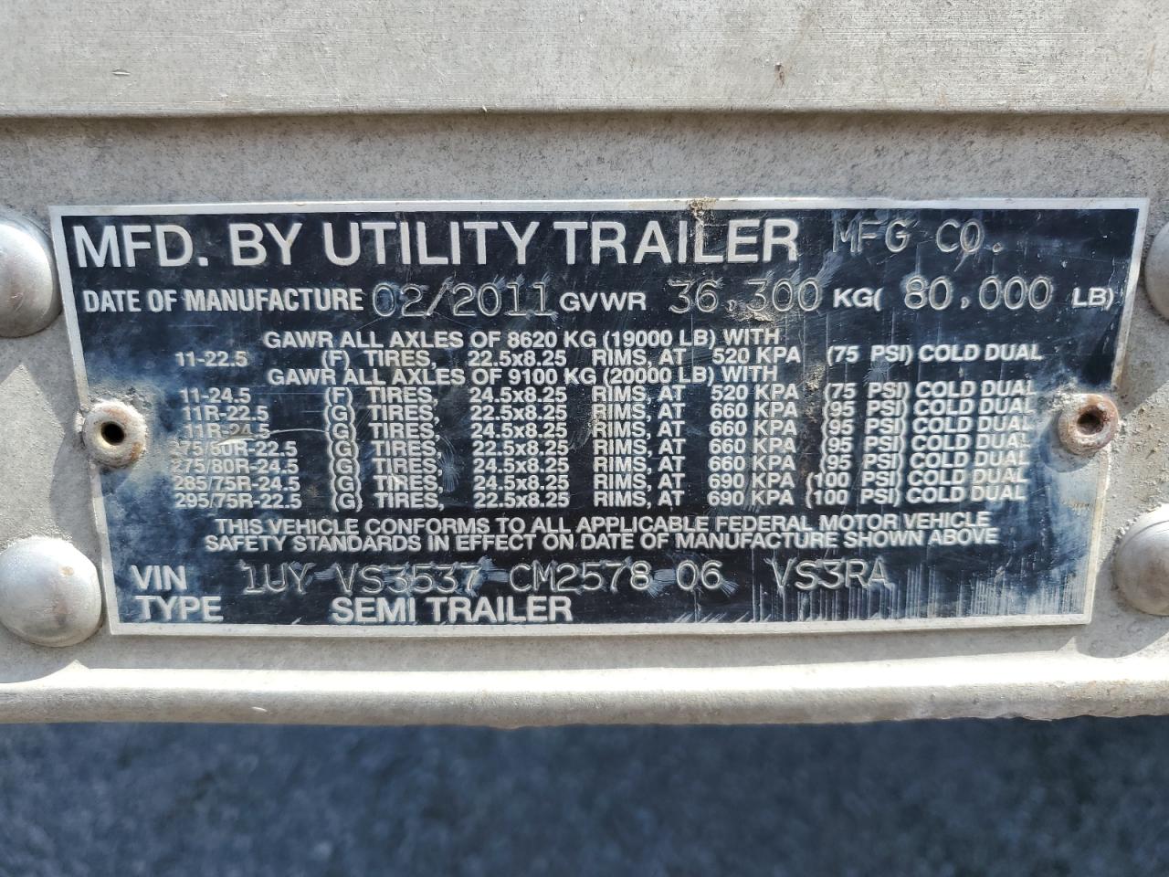 1UYVS3537CM257806 2012 Utility Reefer