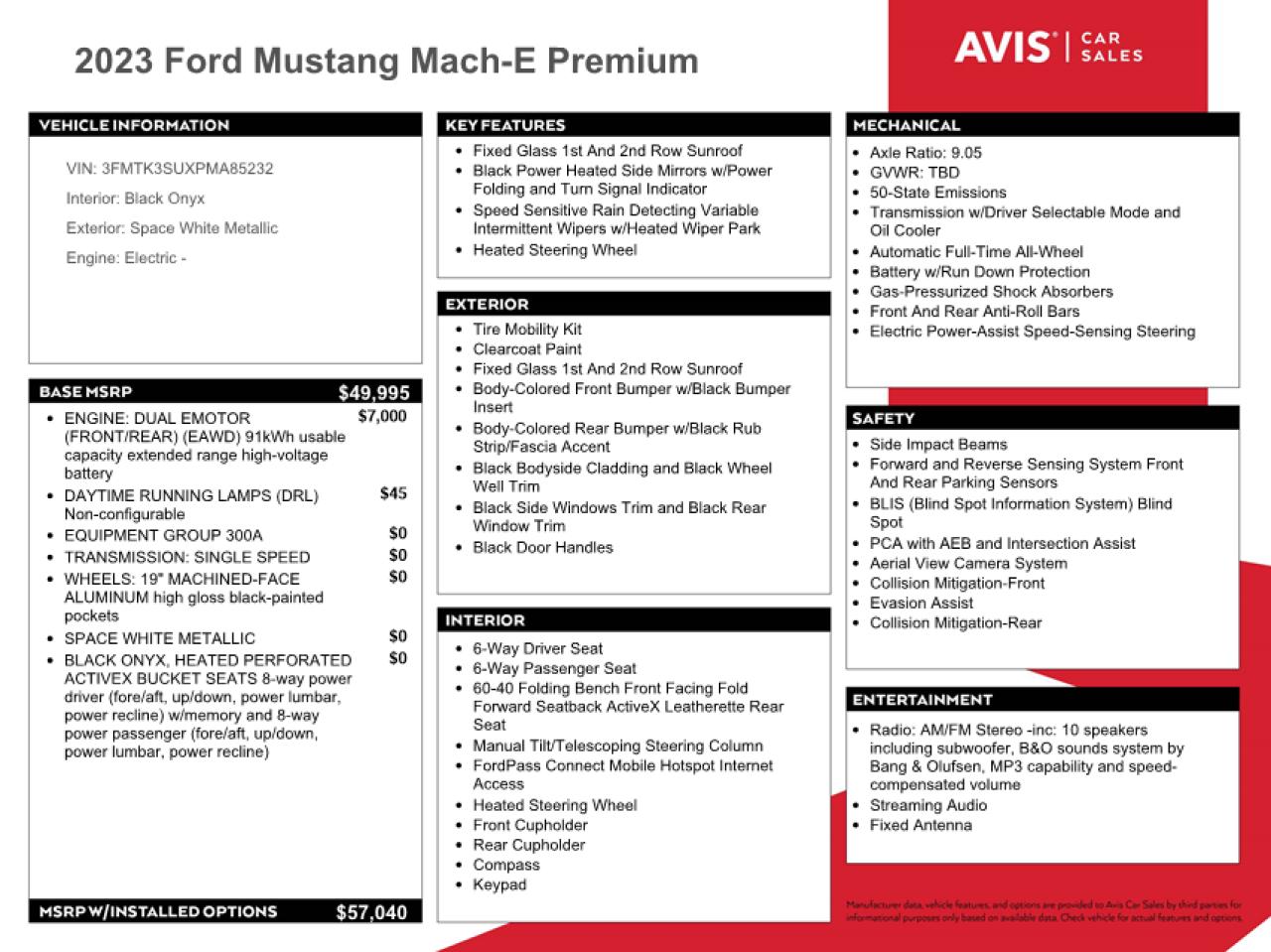 3FMTK3SUXPMA85232 2023 Ford Mustang Mach-E Premium