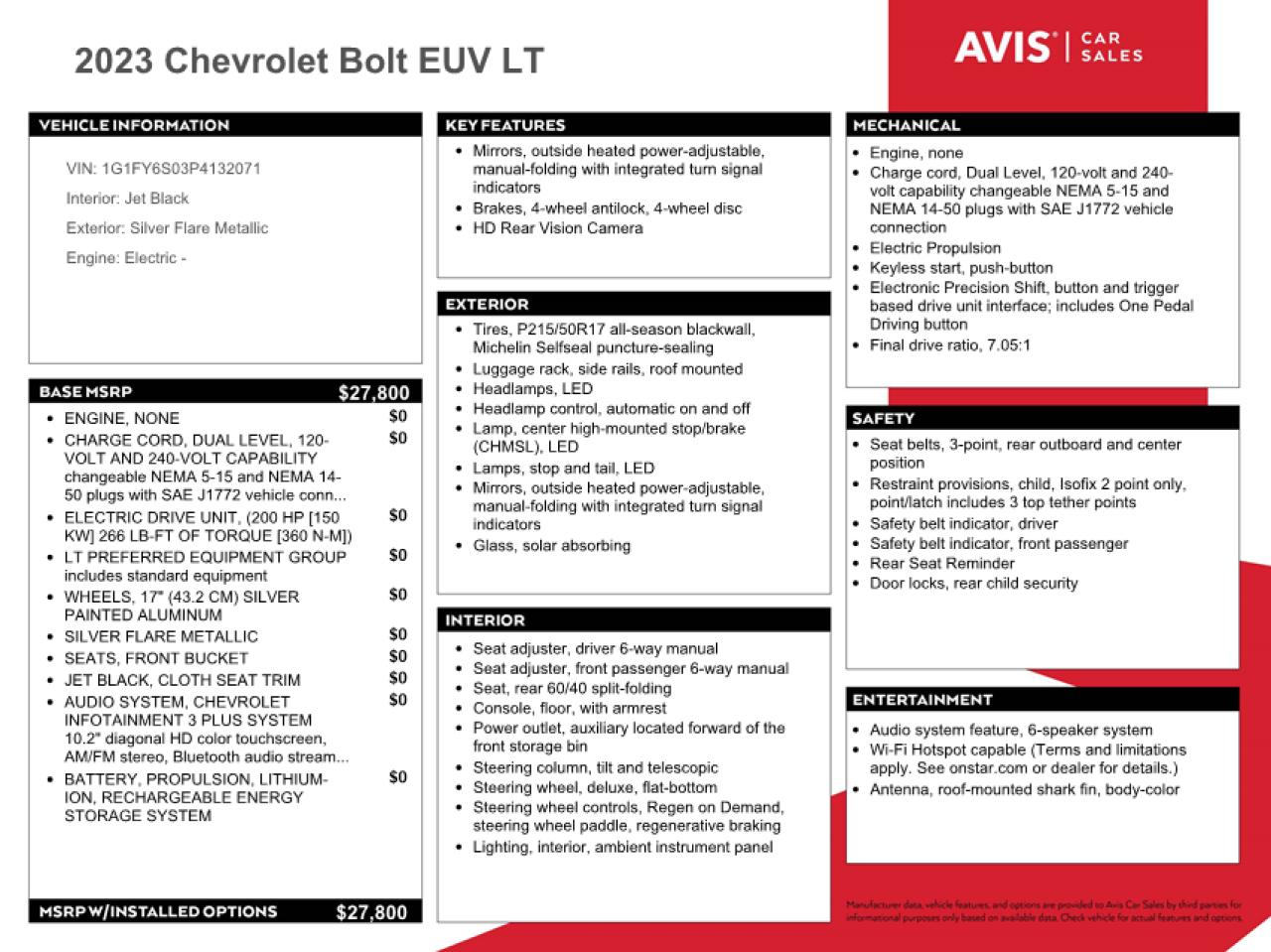 2023 Chevrolet Bolt Euv Lt VIN: 1G1FY6S03P4132071 Lot: 53342374