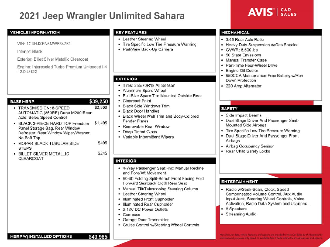 2021 Jeep Wrangler Unlimited Sahara VIN: 1C4HJXEN5MW634761 Lot: 53567744