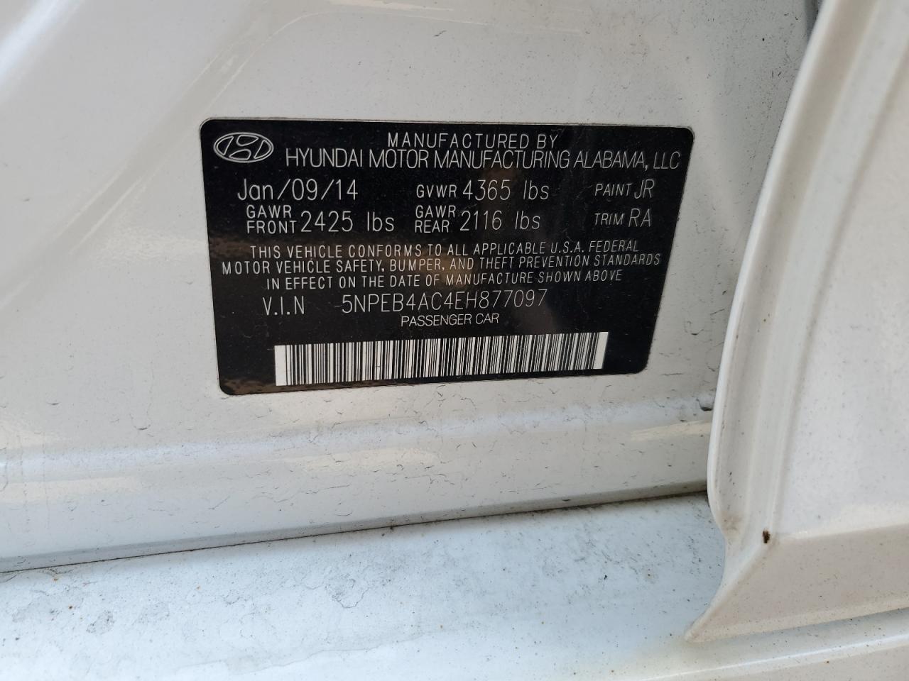 5NPEB4AC4EH877097 2014 Hyundai Sonata Gls