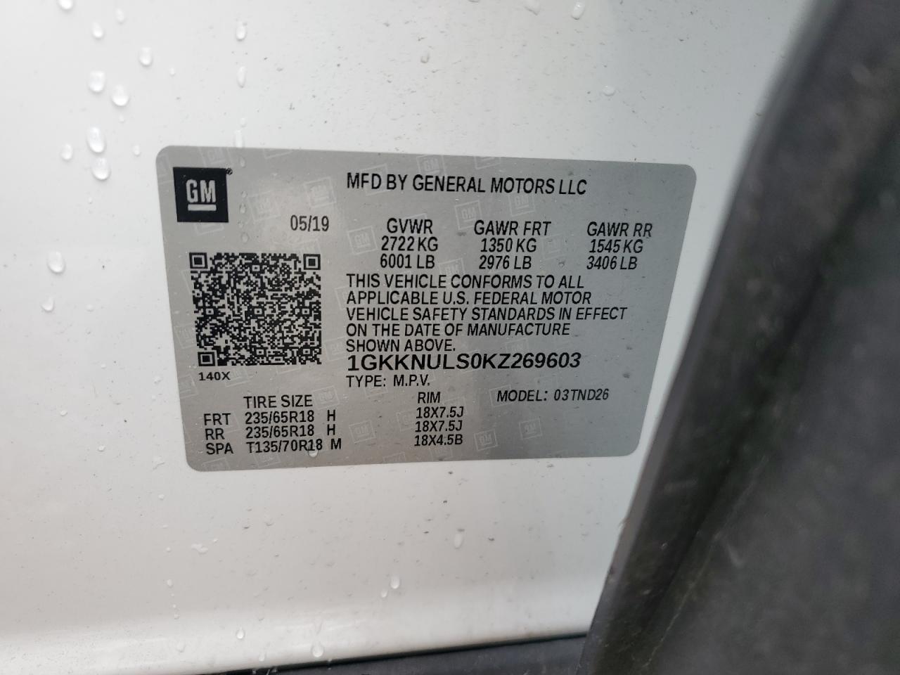 1GKKNULS0KZ269603 2019 GMC Acadia Slt-1