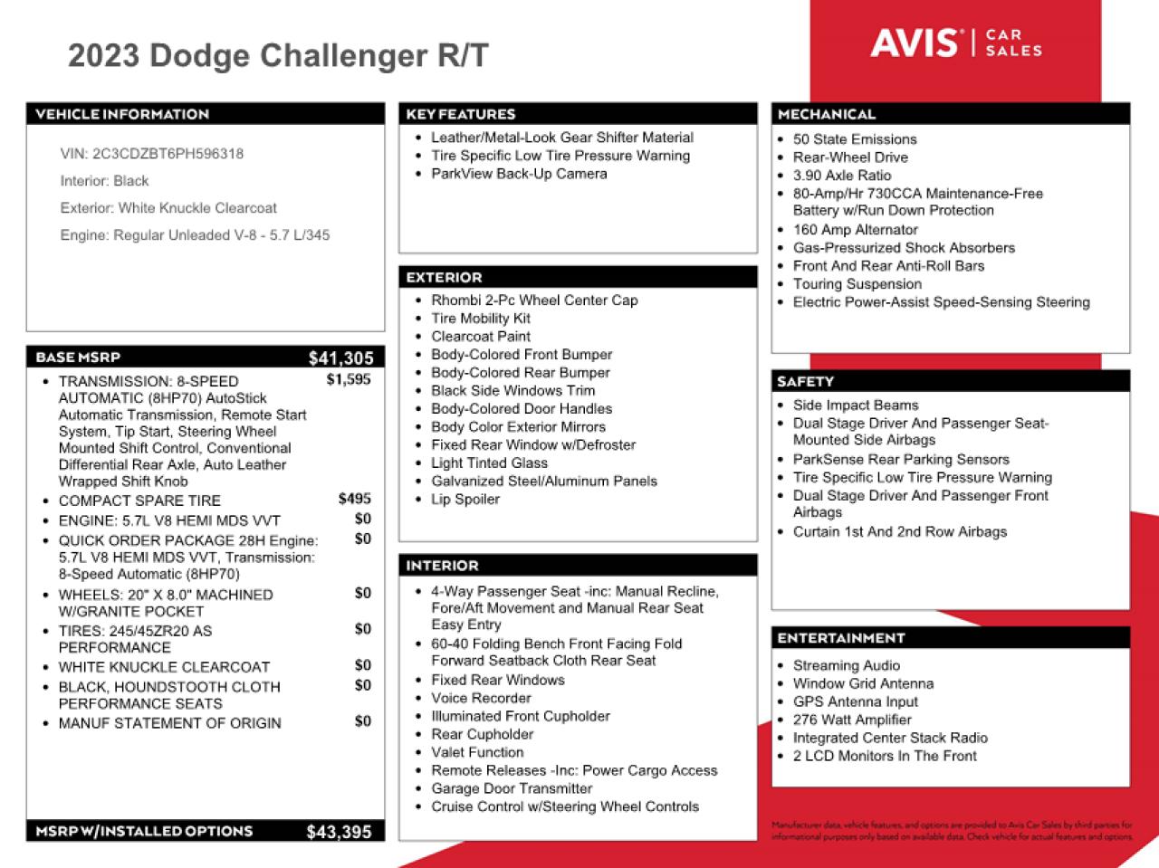 2C3CDZBT6PH596318 2023 Dodge Challenger R/T