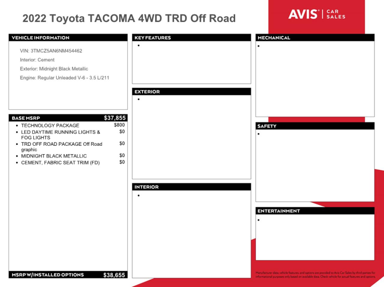 3TMCZ5AN6NM454462 2022 Toyota Tacoma Double Cab