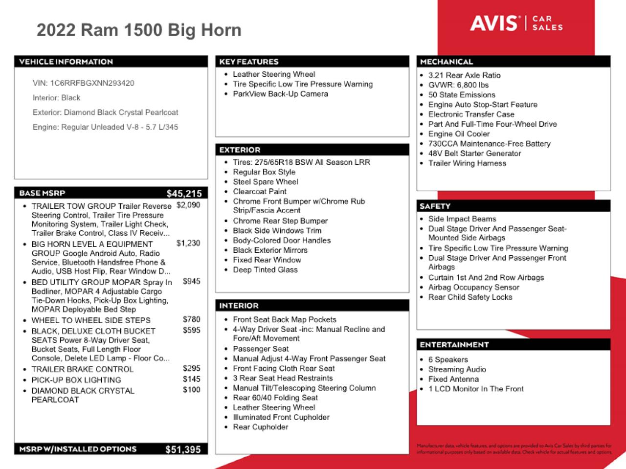 2022 Ram 1500 Big Horn/Lone Star VIN: 1C6RRFBGXNN293420 Lot: 55252733