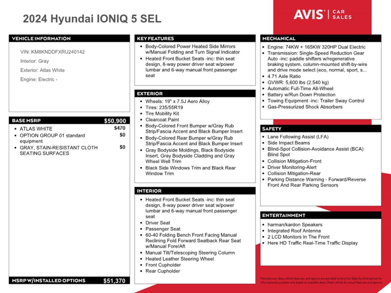 KM8KNDDFXRU240142 2024 Hyundai Ioniq 5 Sel