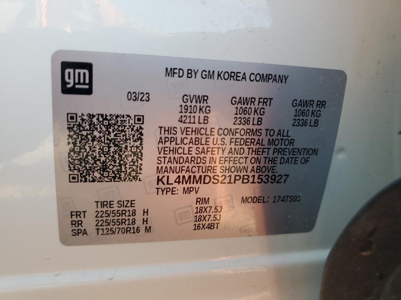 KL4MMDS21PB153927 2023 Buick Encore Gx Select