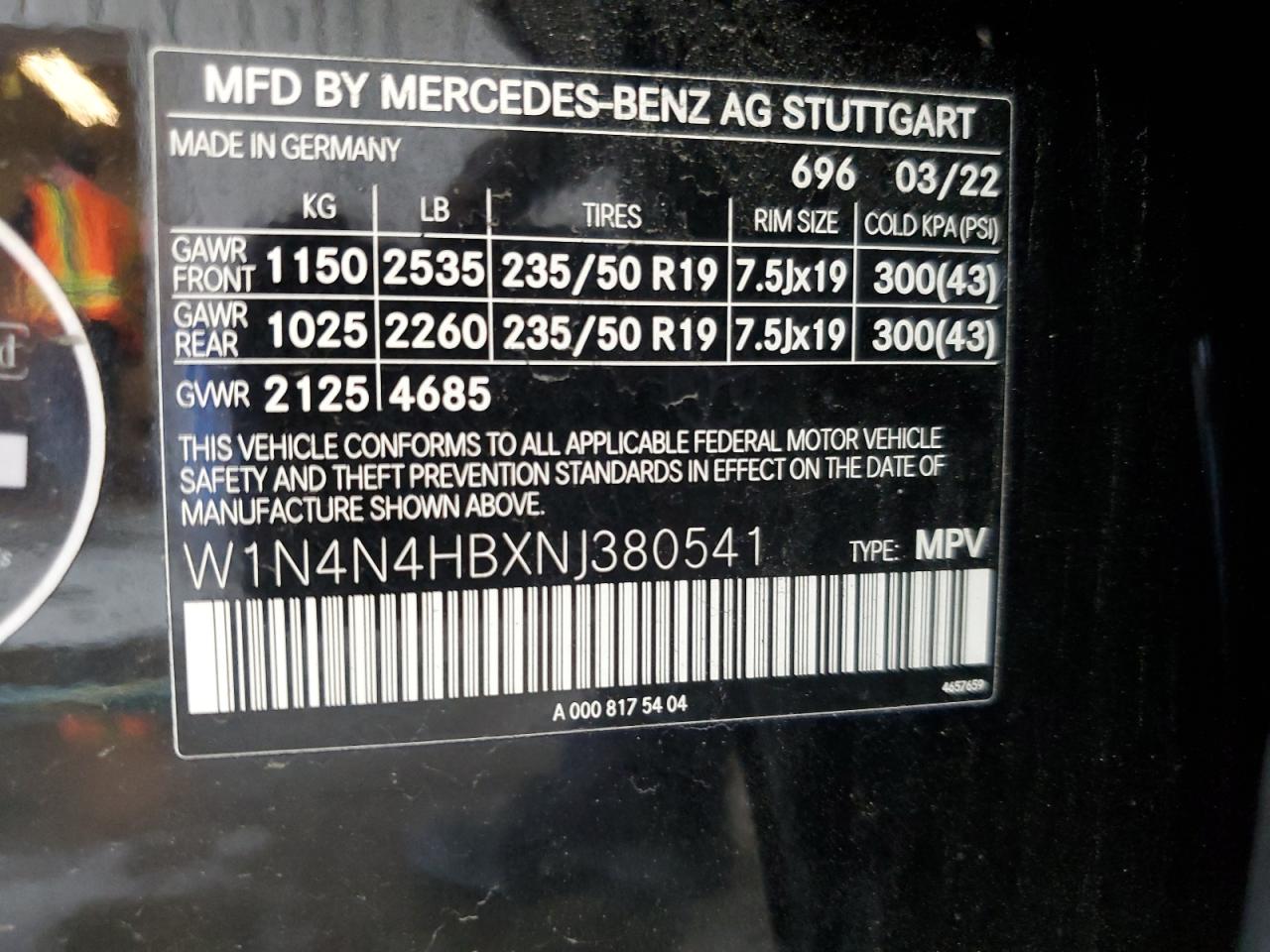 2022 Mercedes-Benz Gla 250 4Matic VIN: W1N4N4HBXNJ380541 Lot: 67666594