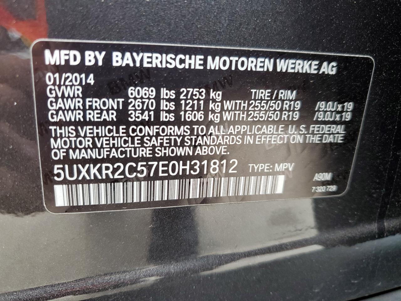 5UXKR2C57E0H31812 2014 BMW X5 Sdrive35I