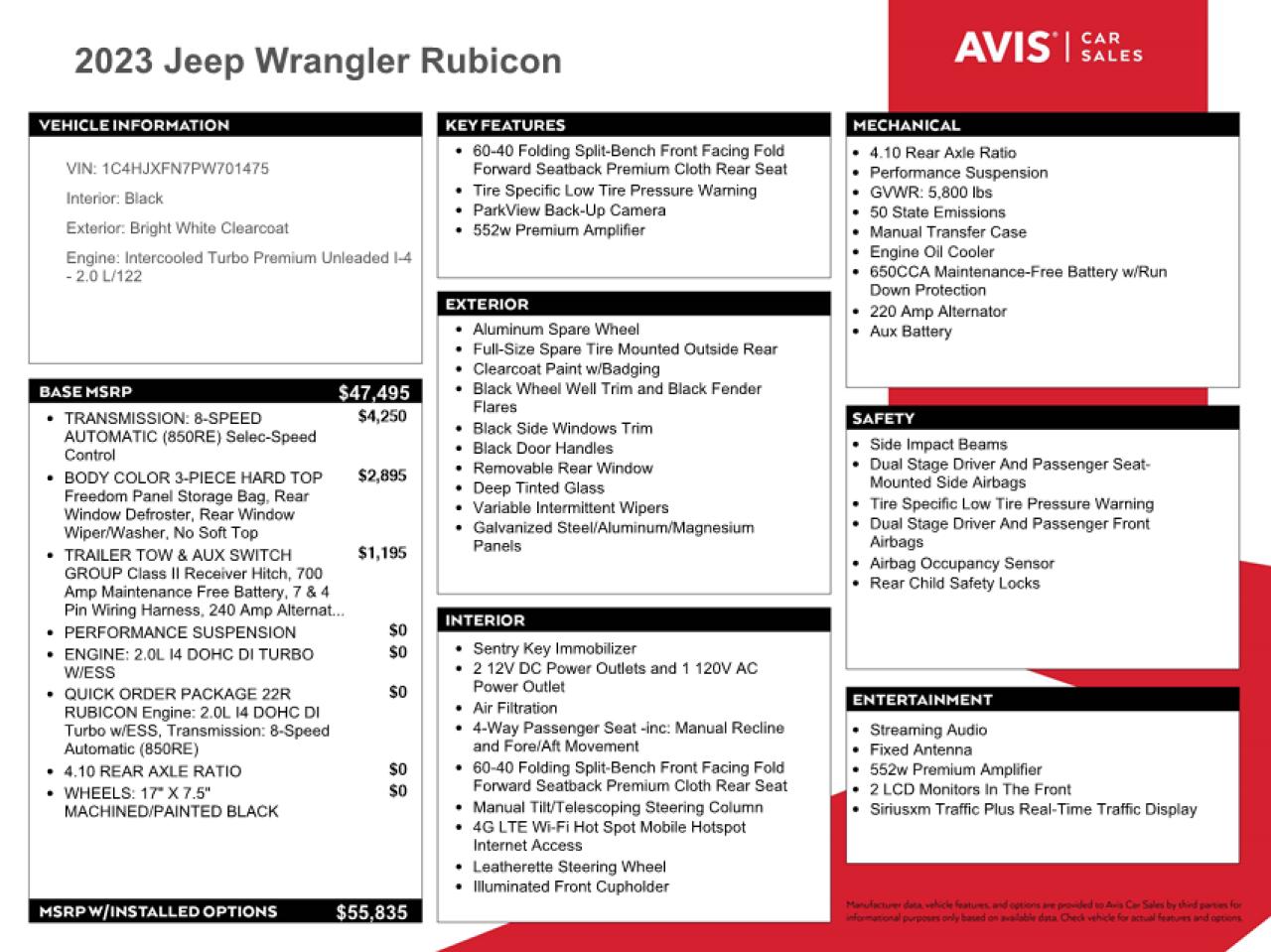 1C4HJXFN7PW701475 2023 Jeep Wrangler Rubicon