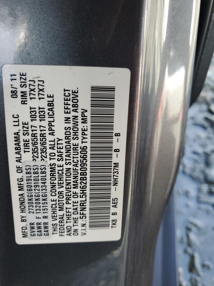 5FNRL5H62BB095606 2011 Honda Odyssey Exl