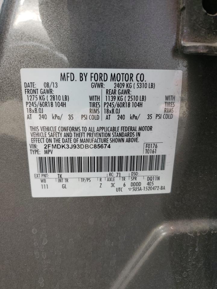 2FMDK3J93DBC85674 2013 Ford Edge Sel