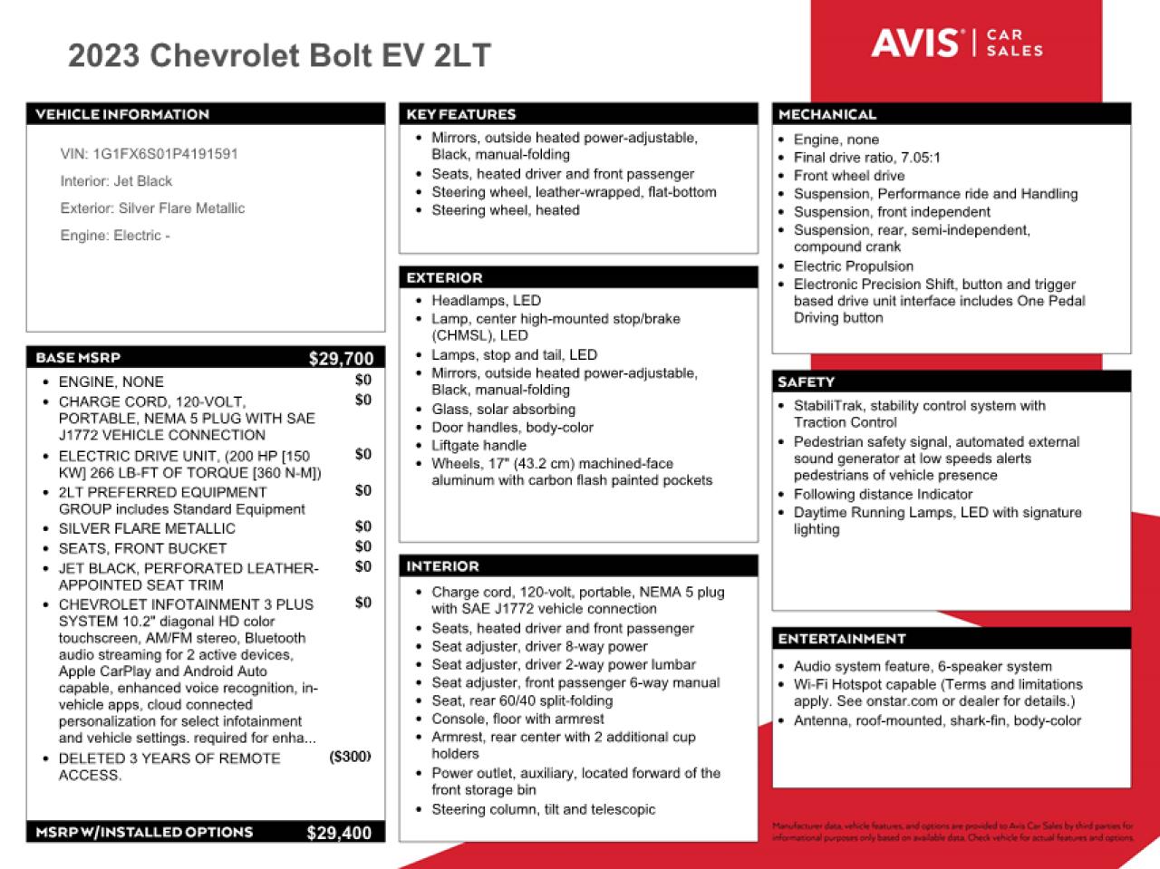 2023 Chevrolet Bolt Ev 2Lt VIN: 1G1FX6S01P4191591 Lot: 70669714