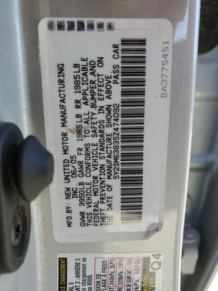 5Y2SM63835Z474092 2005 Pontiac Vibe