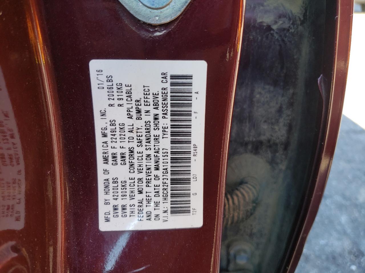 1HGCR2F37GA101557 2016 Honda Accord Lx