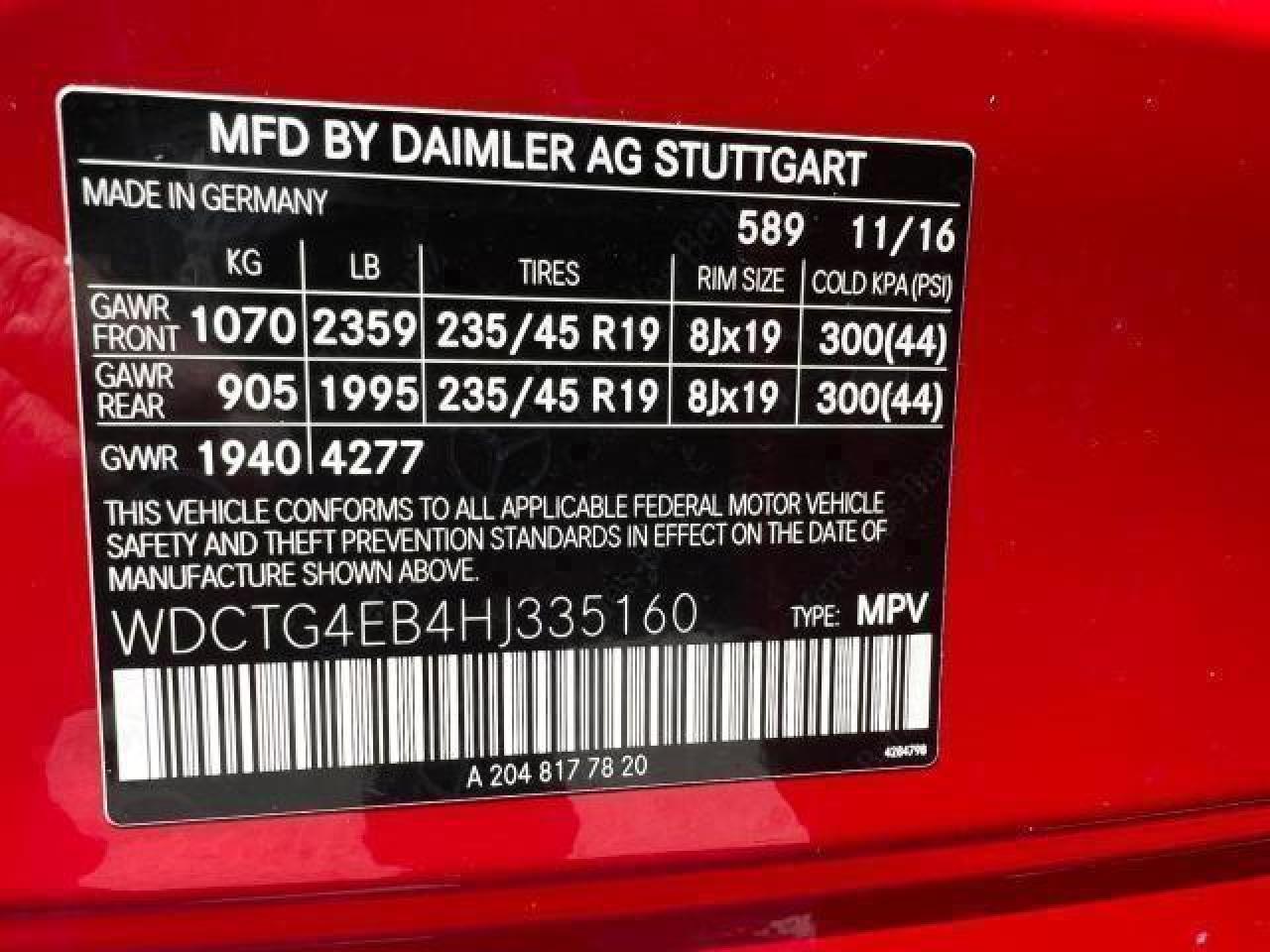 WDCTG4EB4HJ335160 2017 Mercedes-Benz Gla 250