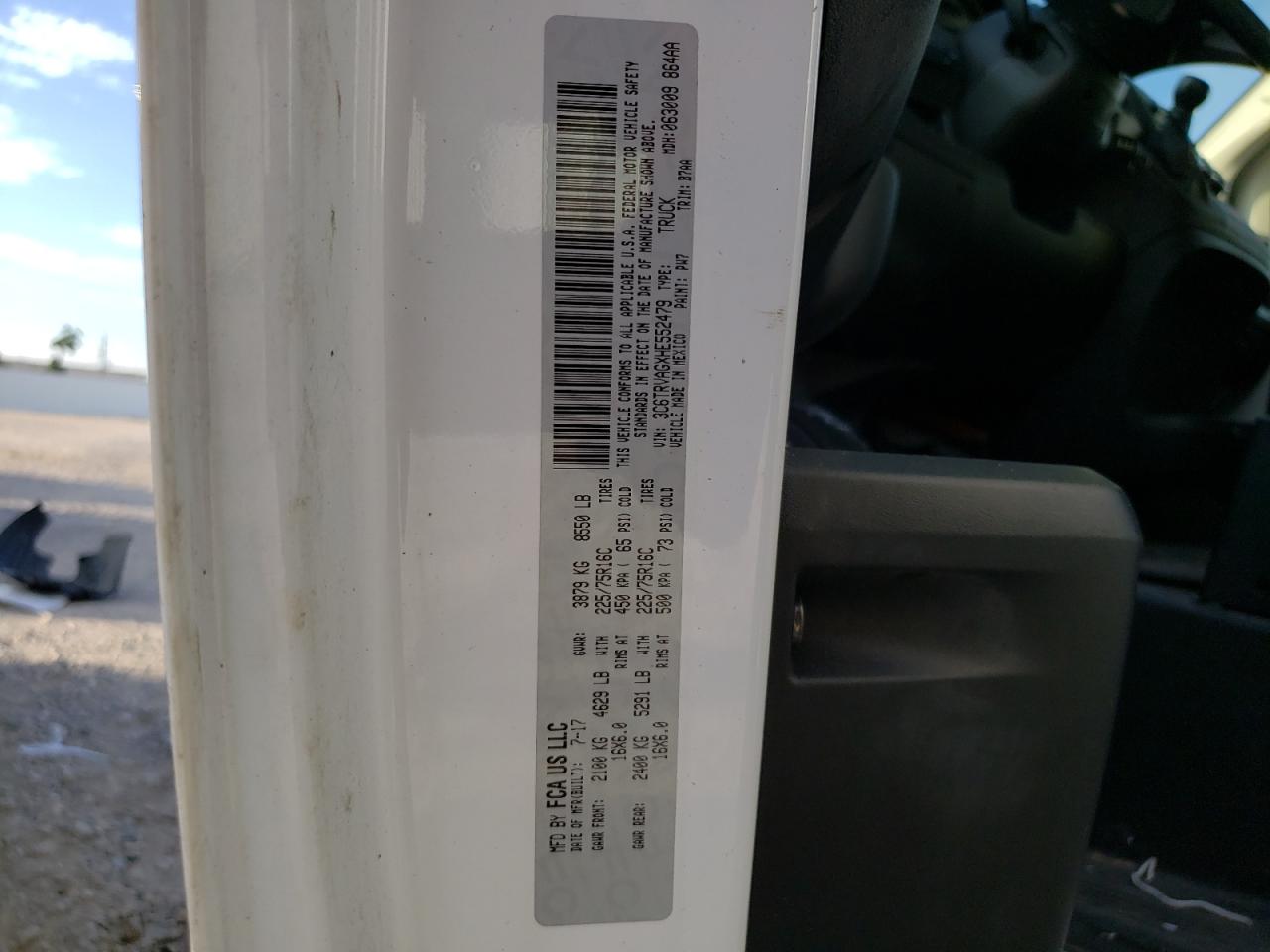 3C6TRVAGXHE552479 2017 Ram Promaster 1500 1500 Standard