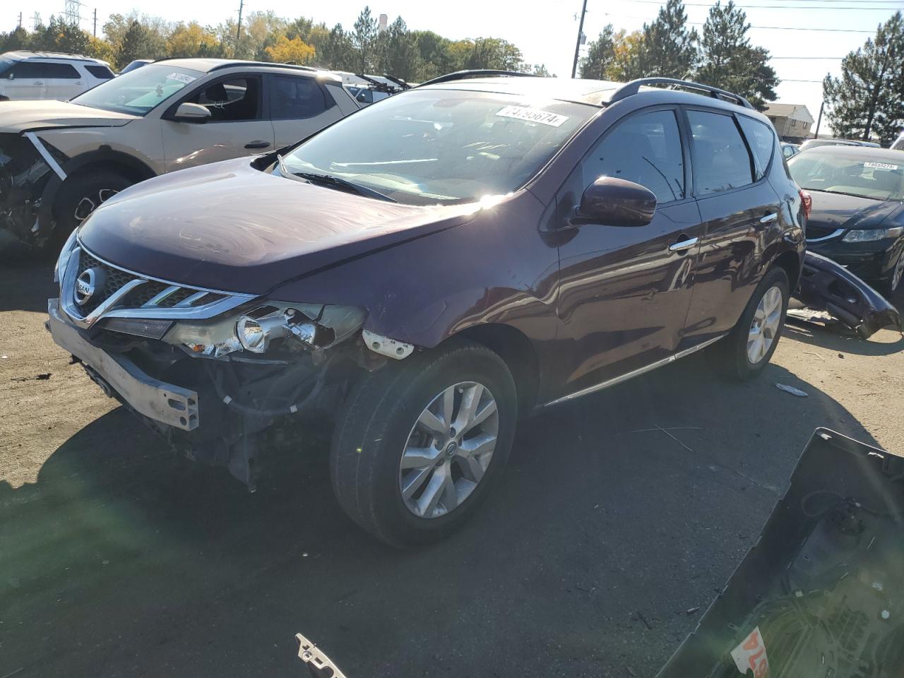 2014 Nissan Murano S VIN: JN8AZ1MU0EW400825 Lot: 74795674