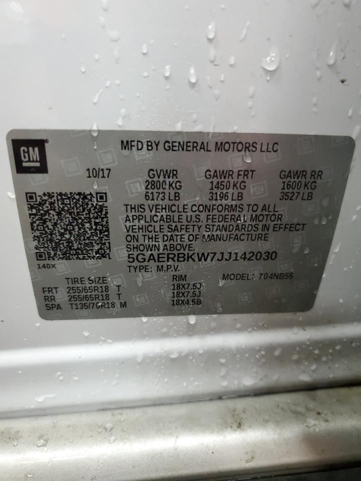 5GAERBKW7JJ142030 2018 Buick Enclave Essence