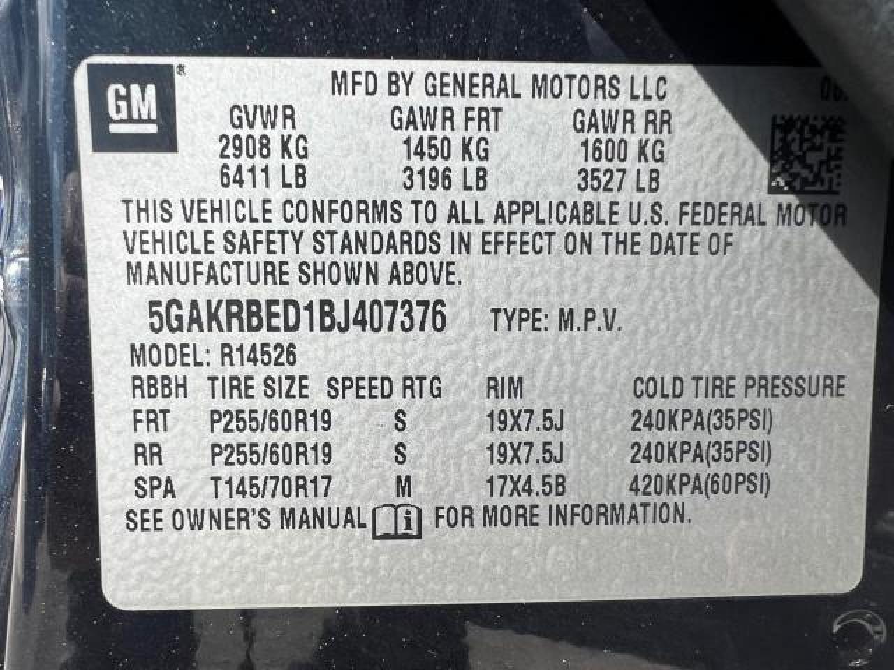 5GAKRBED1BJ407376 2011 Buick Enclave Cxl