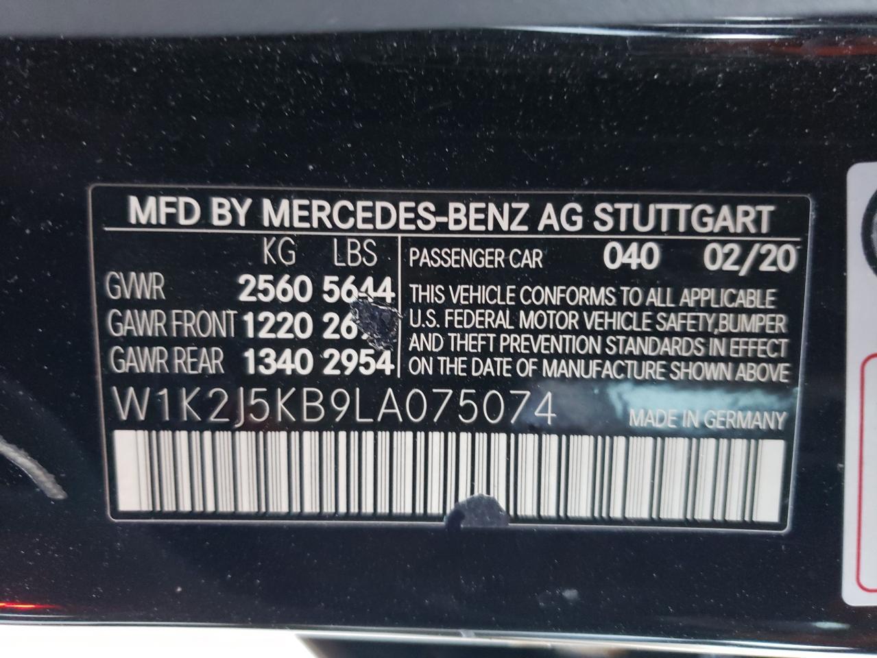 2020 Mercedes-Benz Cls 450 4Matic VIN: W1K2J5KB9LA075074 Lot: 74502294