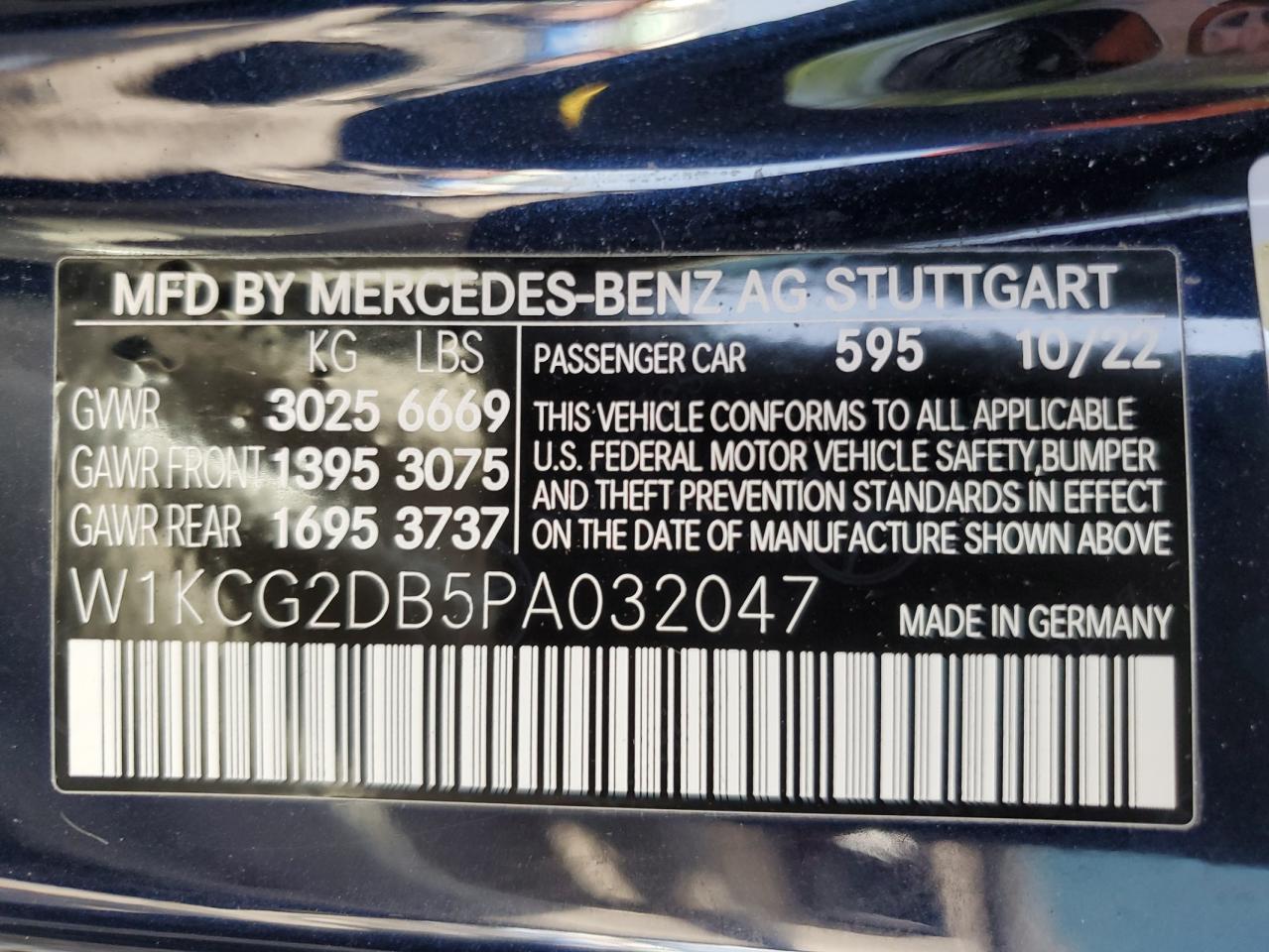 2023 Mercedes-Benz Eqs Sedan 450+ VIN: W1KCG2DB5PA032047 Lot: 72430174