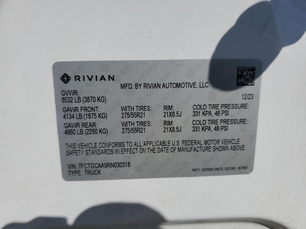 7FCTGCAA9RN030318 2024 Rivian R1T Adventure