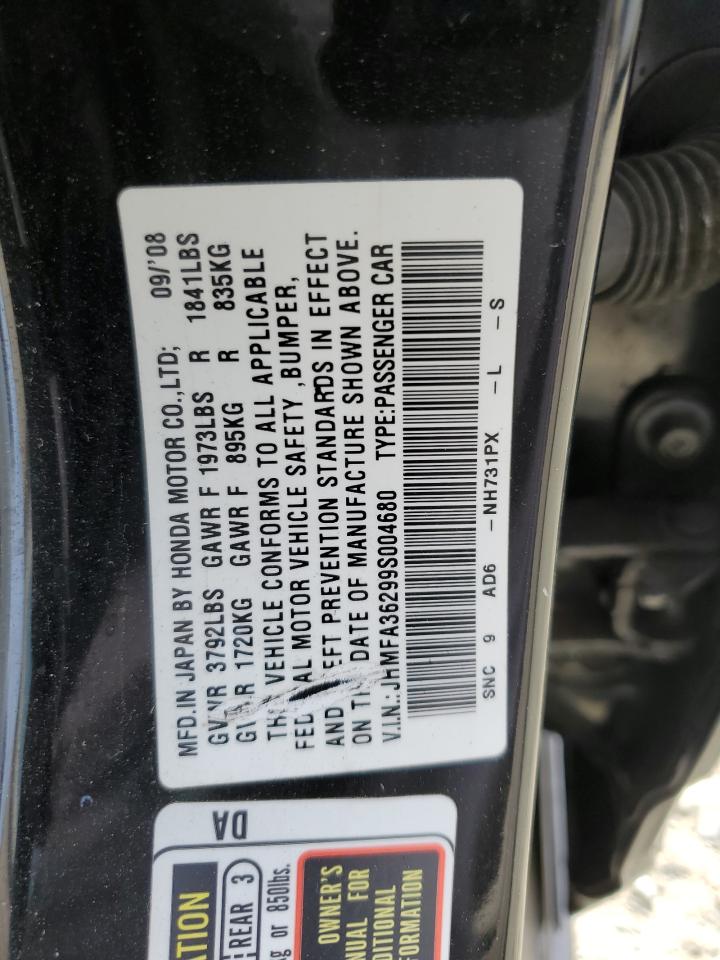 JHMFA36299S004680 2009 Honda Civic Hybrid