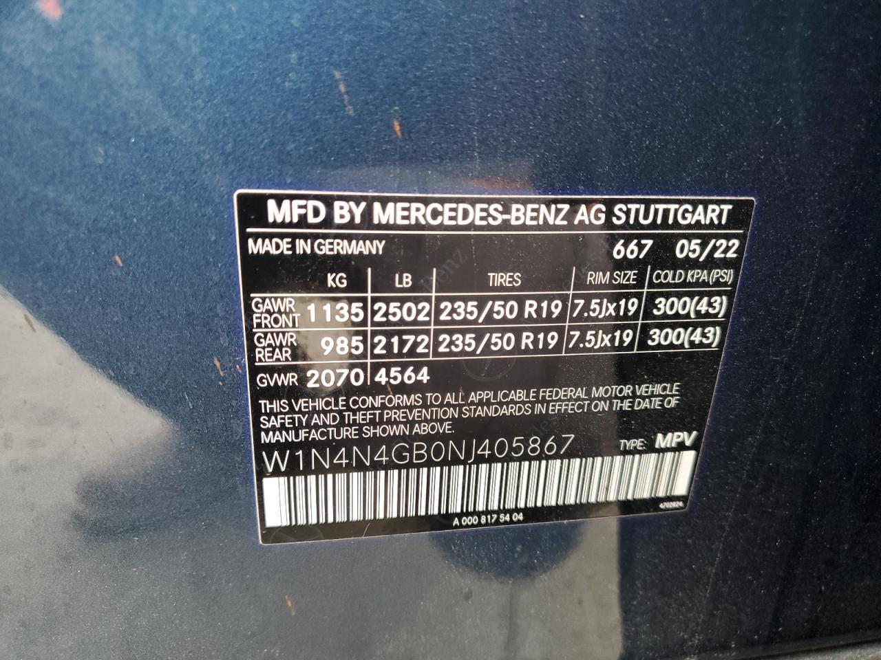 2022 Mercedes-Benz Gla 250 VIN: W1N4N4GB0NJ405867 Lot: 74391584