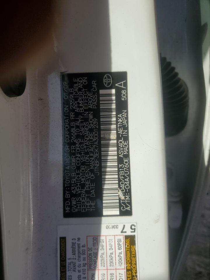 JTNBF3EK7A3001239 2010 Toyota Camry Base