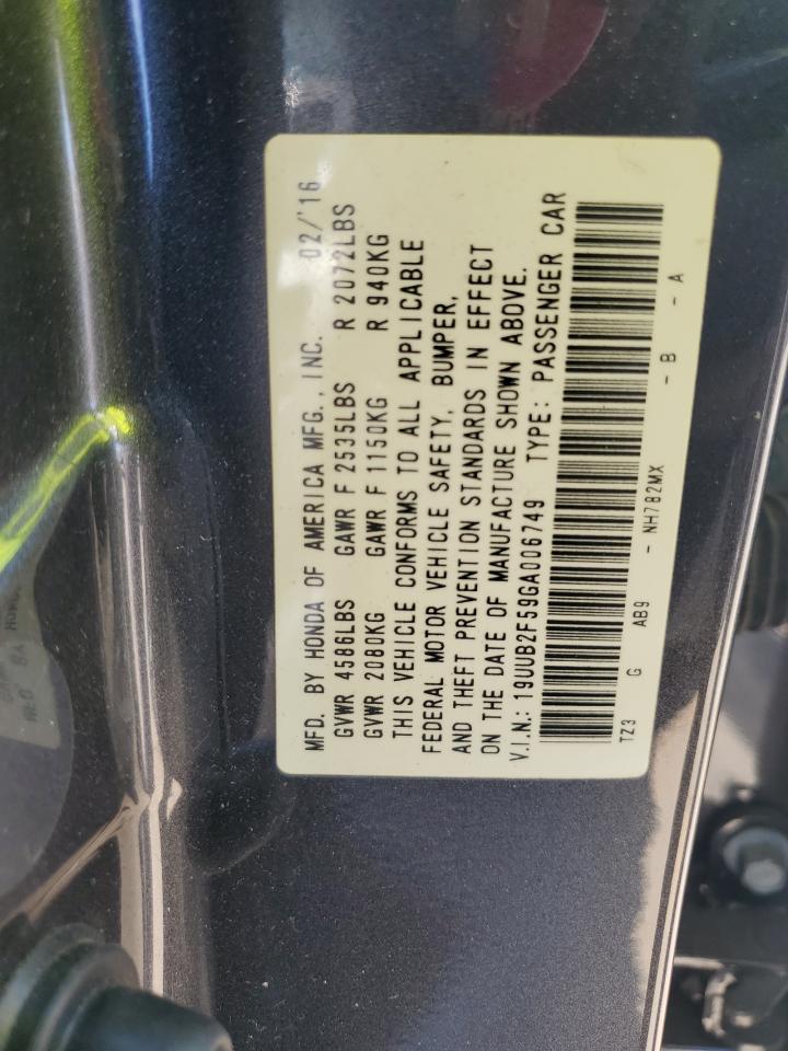 19UUB2F59GA006749 2016 Acura Tlx Tech