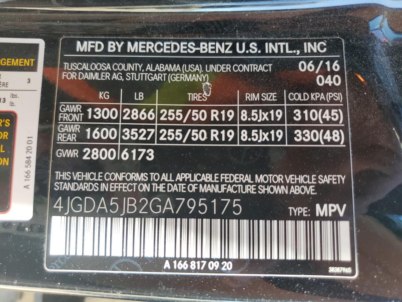 2016 Mercedes-Benz Gle 350 VIN: 4JGDA5JB2GA795175 Lot: 77702534