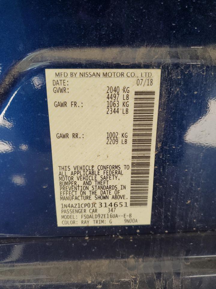 1N4AZ1CP0JC314651 2018 Nissan Leaf S