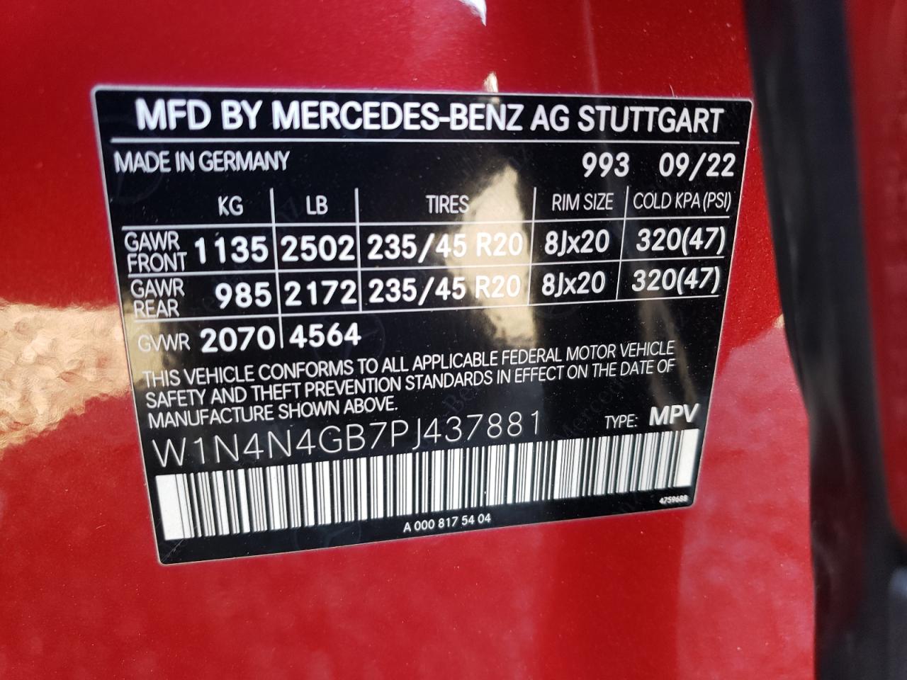 2023 Mercedes-Benz Gla 250 VIN: W1N4N4GB7PJ437881 Lot: 80570814