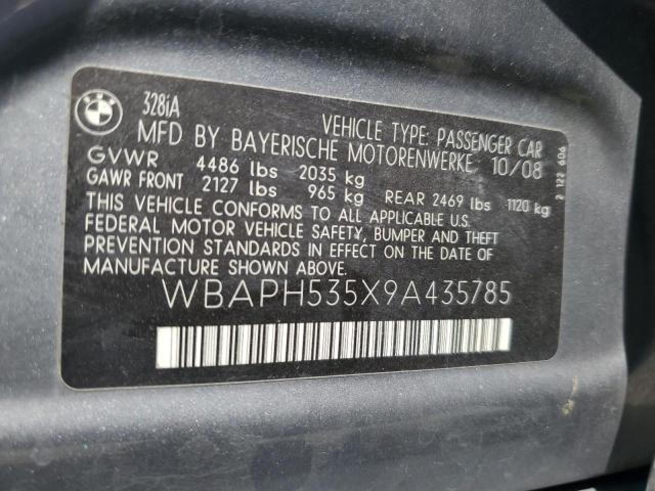 WBAPH535X9A435785 2009 BMW 328 I Sulev