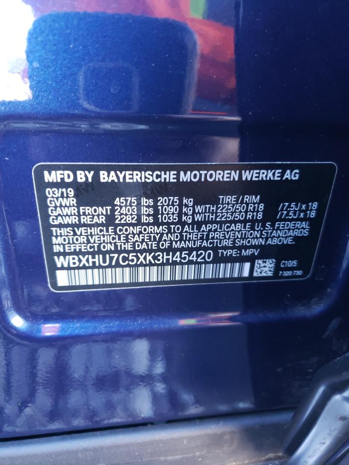 WBXHU7C5XK3H45420 2019 BMW X1 Sdrive28I