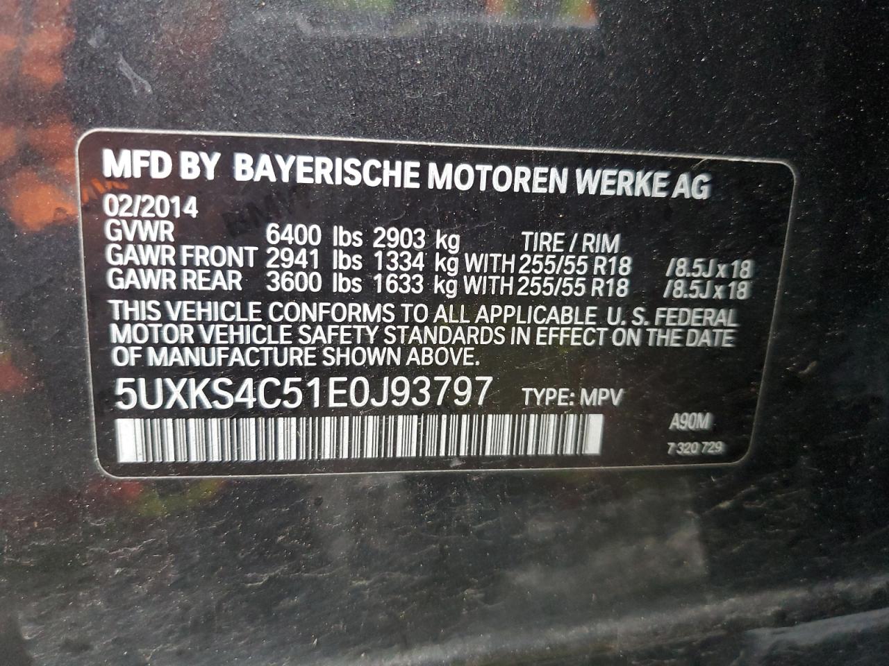 5UXKS4C51E0J93797 2014 BMW X5 xDrive35D