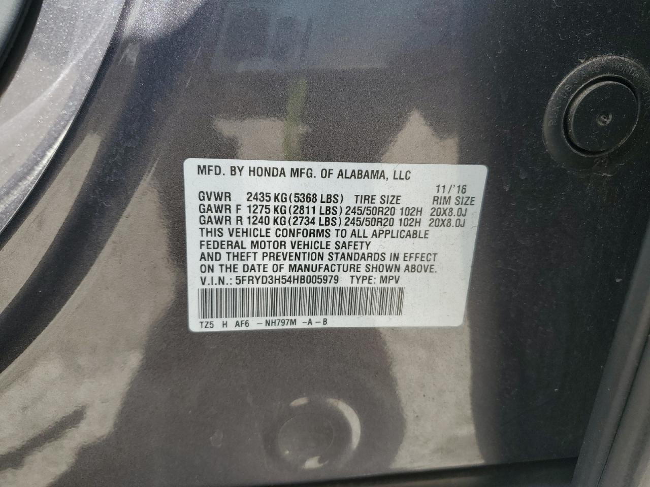 5FRYD3H54HB005979 2017 Acura Mdx Technology