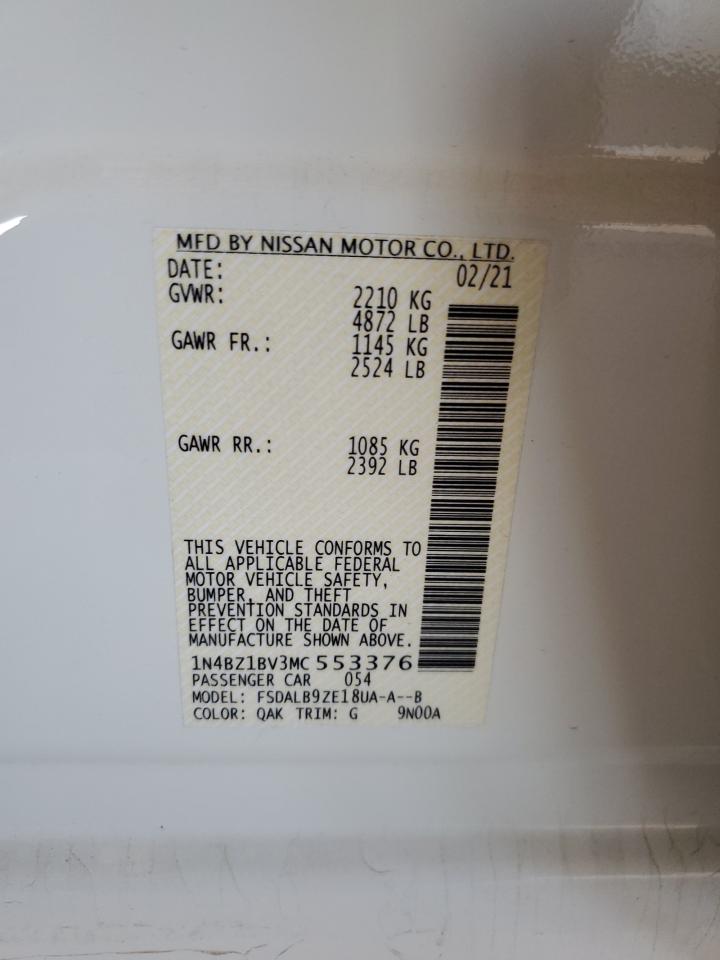 1N4BZ1BV3MC553376 2021 Nissan Leaf S Plus