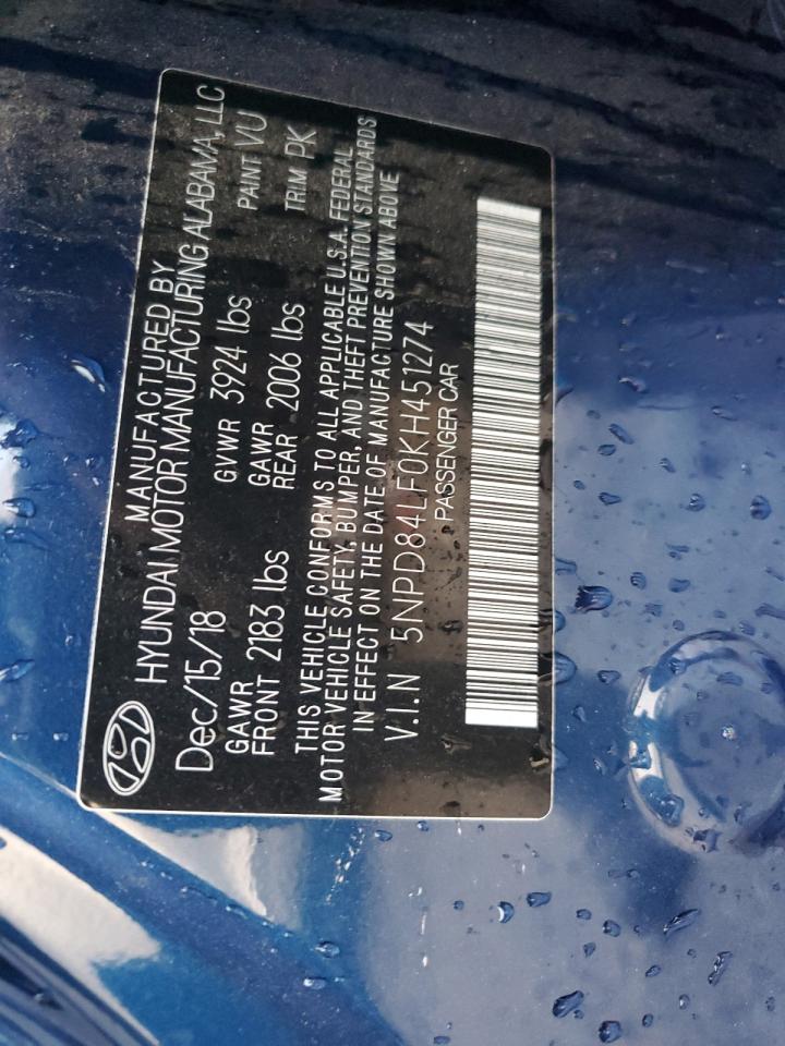 5NPD84LF0KH451274 2019 Hyundai Elantra Sel