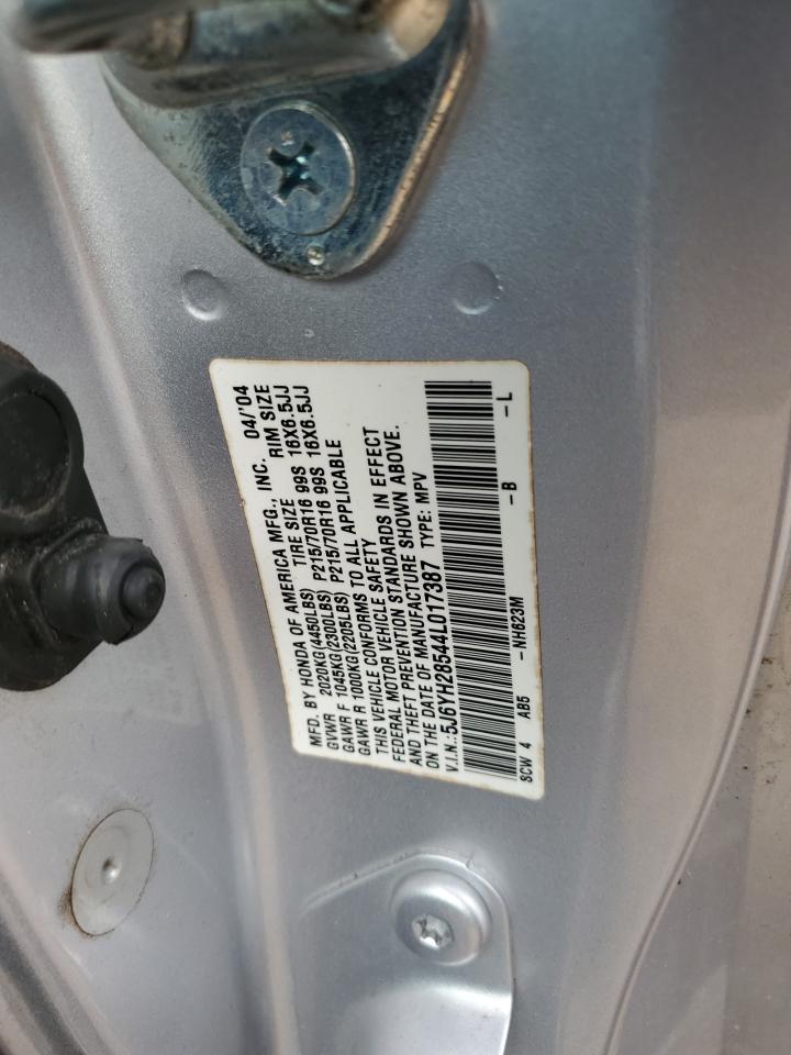 5J6YH28544L017387 2004 Honda Element Ex