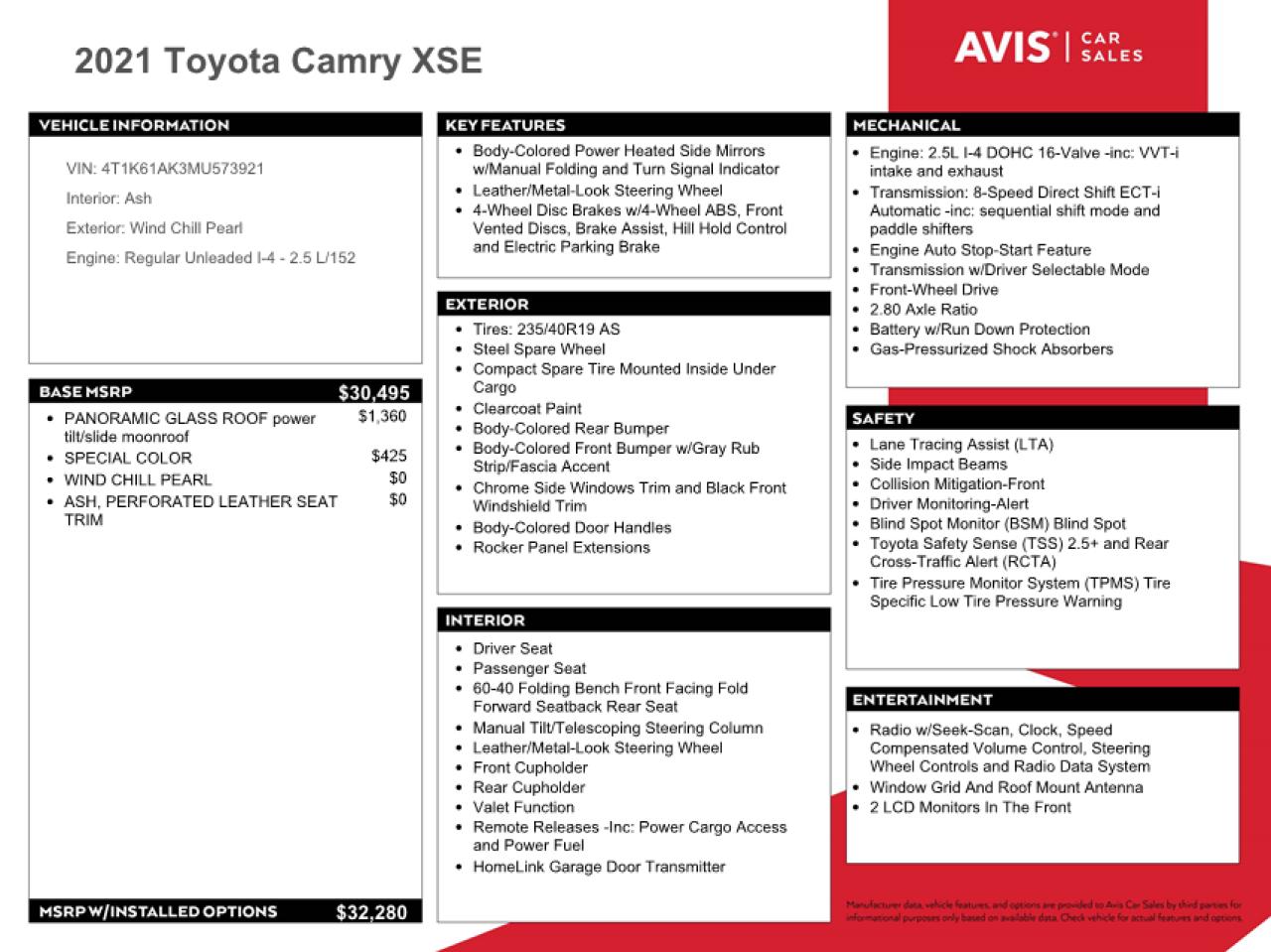 4T1K61AK3MU573921 2021 Toyota Camry Xse