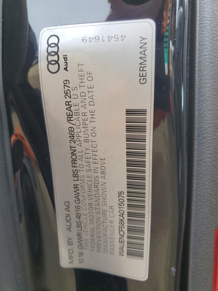 WAUENCF58KA015075 2019 Audi A5 Premium Plus S-Line