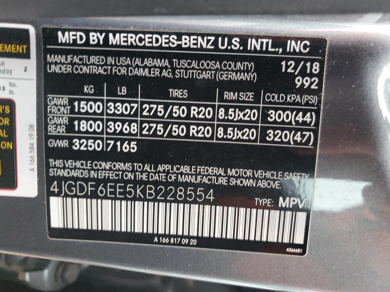 2019 Mercedes-Benz Gls 450 4Matic VIN: 4JGDF6EE5KB228554 Lot: 82403514