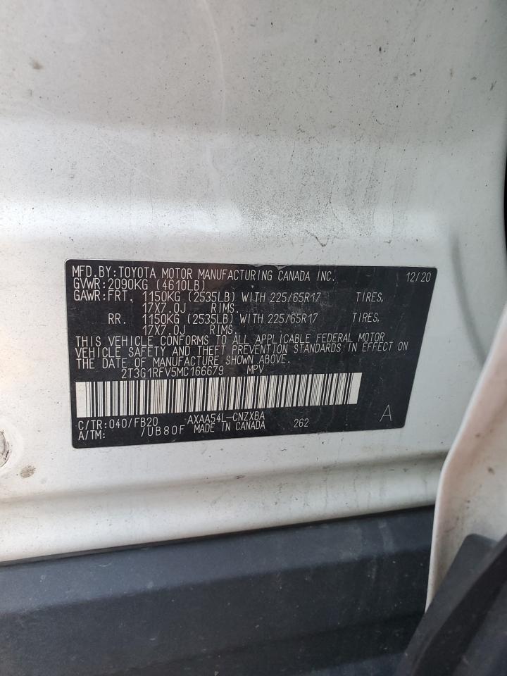 2T3G1RFV5MC166679 2021 Toyota Rav4 Le