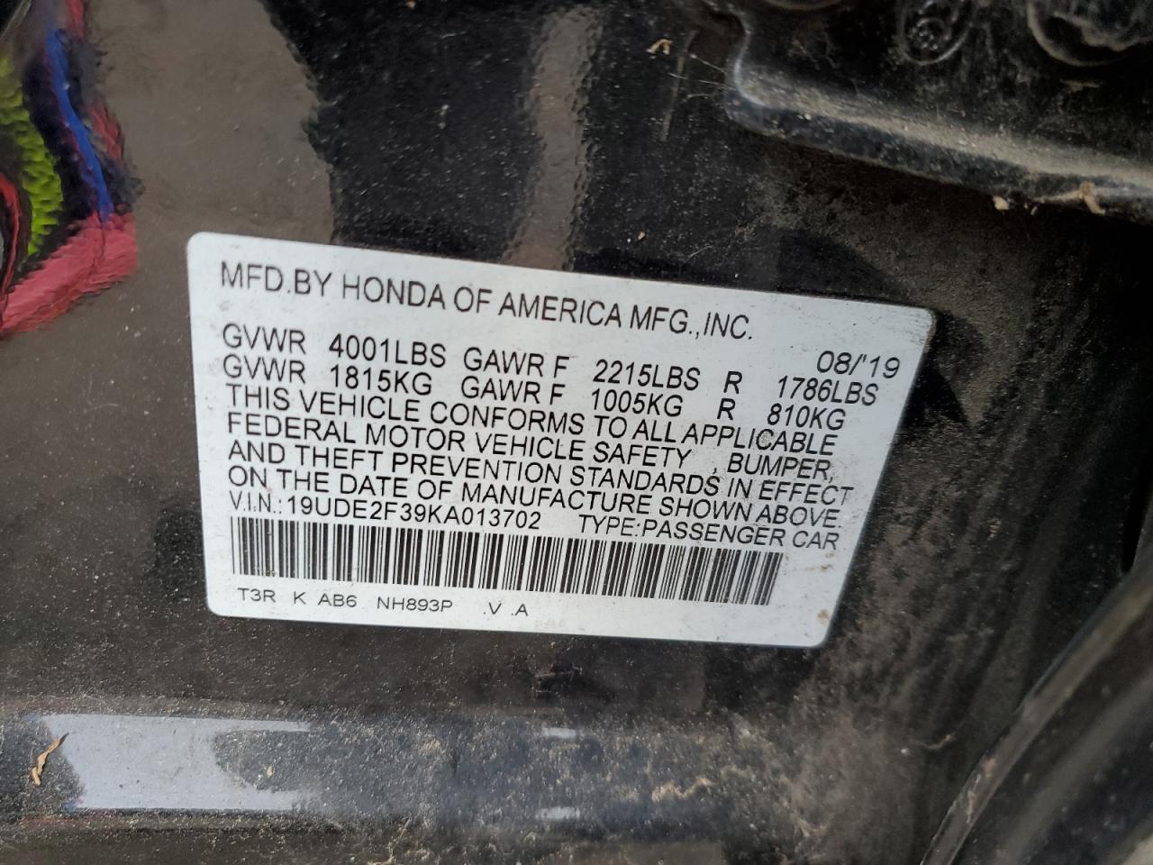 19UDE2F39KA013702 2019 Acura Ilx