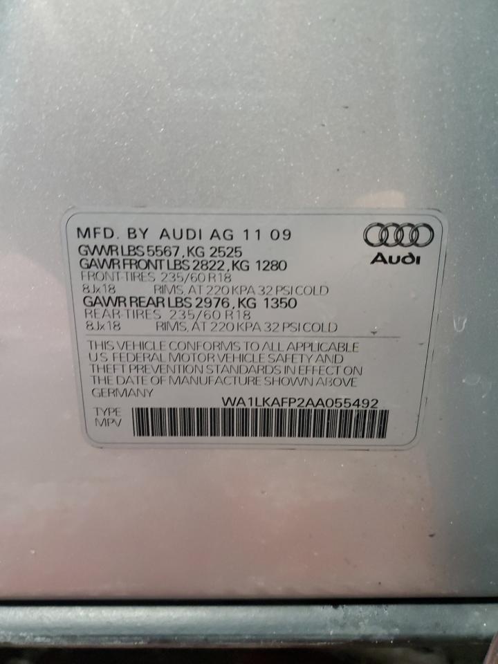 WA1LKAFP2AA055492 2010 Audi Q5 Premium Plus